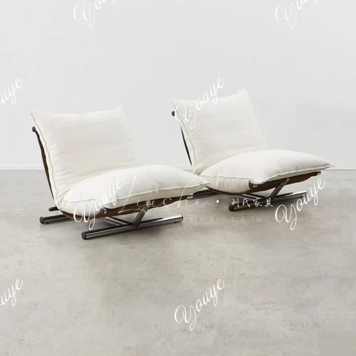 

French designer single back chair modern simple living room light luxury lazy sofa simple leisure chair