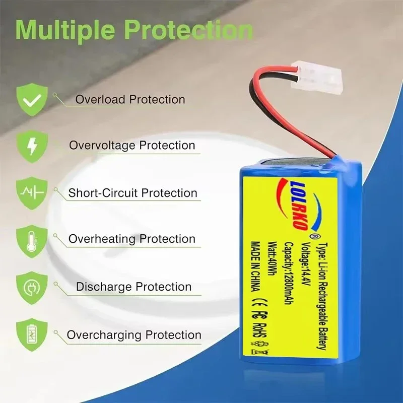 100% Original 14.8V 12800mAh Li-ion Battery For Xiaomi G1 MI Robot Vacuum-Mop Essential MJSTG1 Robot Vacuum Cleaner Accessories