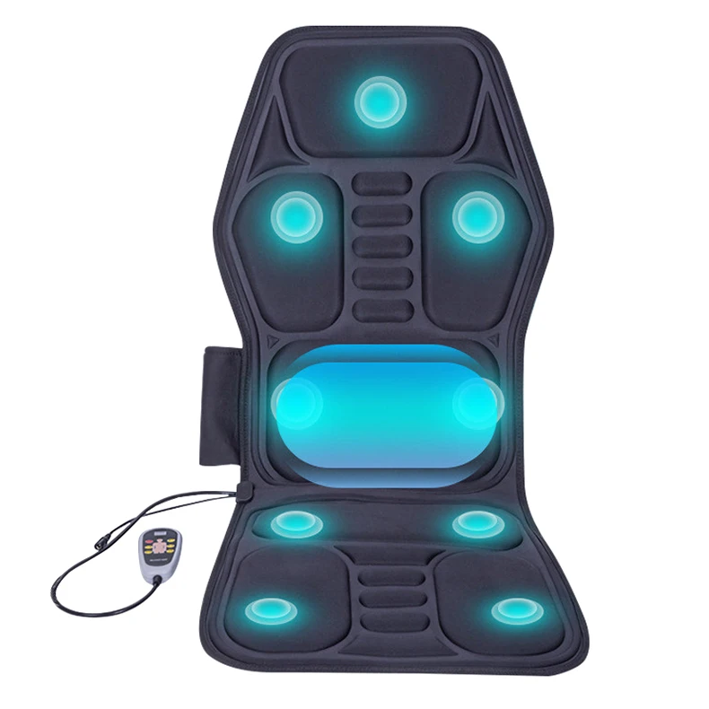 Electric Heating Vibrating Massage Chair Cussion Pain Relief Seat Pad Lumbar Back Shoulder Body Massager Car Office Home Mat