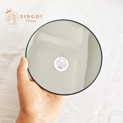 round mirror magnifying 10x 20x 30x with suction cups for makeup black mini 6'' travel type hand magnified cosmetic mirror