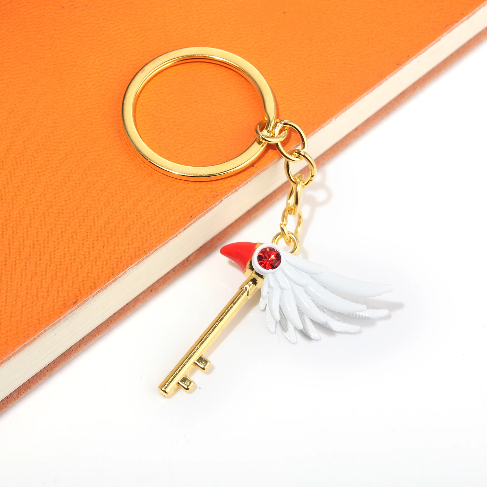 Cartoon Anime Card Captor Clown Card Keychain Cosplay KINOMOTO SAKURA Key Chain For Women Men Cosplay Props Jewelry