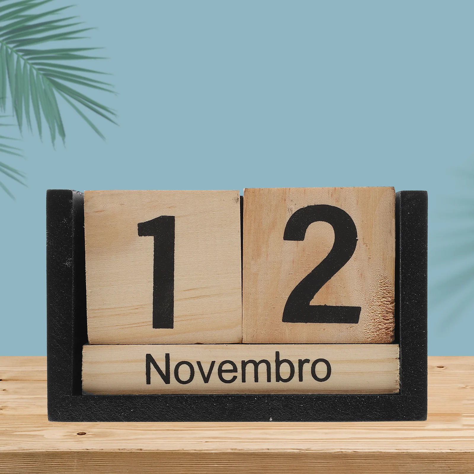 

Wooden Block Perpetual Desk For Office Home School Tabletop Wood Date Display Reusable Desktop Calendar Wooden Cube