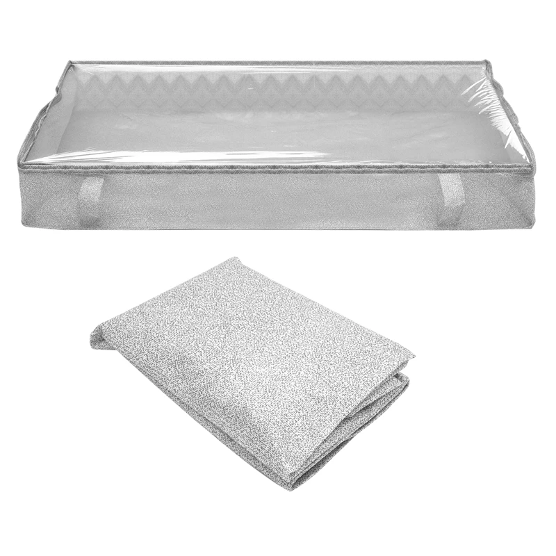 

Y17A Foldable Under Bed Bags Large Under Bed Storage Boxes Thick Breathable Underbed Clothes Storage Bags Zippered Organizer