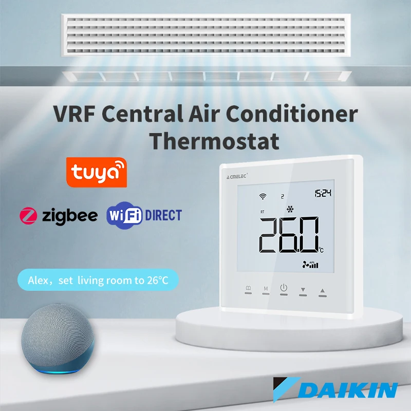 Tuya Home Digital DaiKin Air Conditioning Thermostat Room Smart Wireless Touch Screen VRF LED Temperature Control Panel