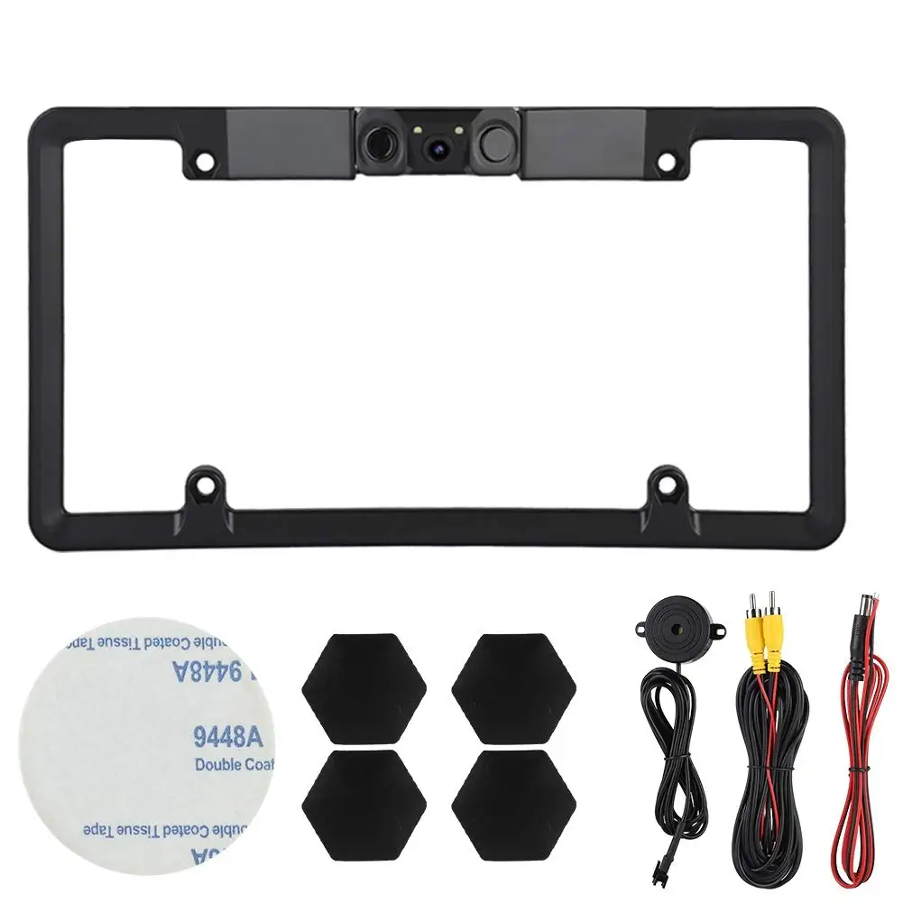 

Backup Camera, Waterproof Car License Plate Frame Parking Sensor 170 Degree Rear View Reverse Backup Camera Flexible Angle and