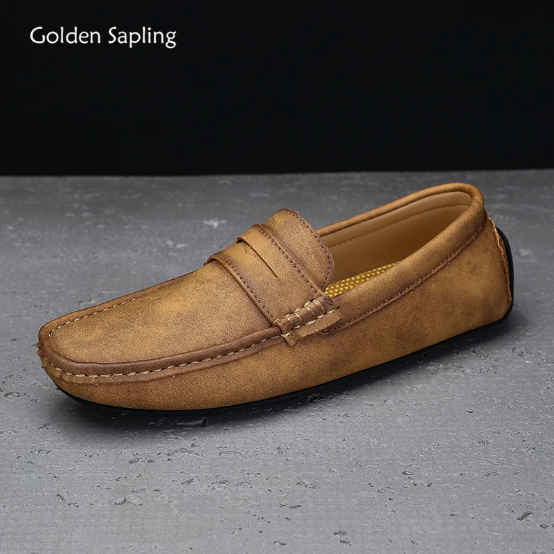 

Golden Sapling Business Loafers Men Fashion Leather Flats Classics Men's Casual Shoes Fashion Driving Flat Leisure Office Loafer