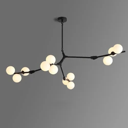 Post Modern Glass Balls LED Pendant Lights Branches Style Chandeliers Ceiling Lamp Living Dining Bedroom Lighting Fixtures