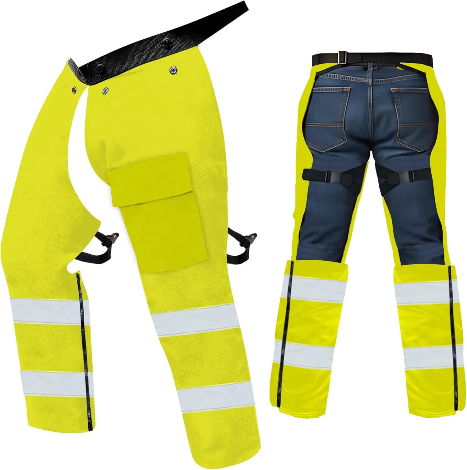 

Men's Protective Trimmer Chaps - Adjustable Belt, Apron Style Safety Pants for Work Utility