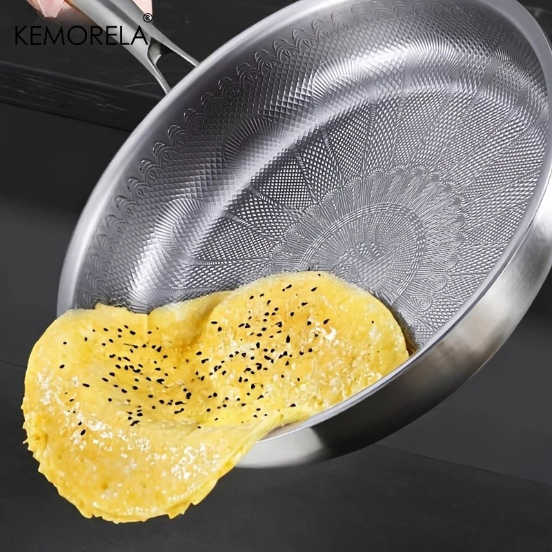 Titanium Peacock Pattern Frying Pan Non-stick Titanium Crystal Coating, Zero Coating, Suitable for All Stovetops Dishwasher Safe