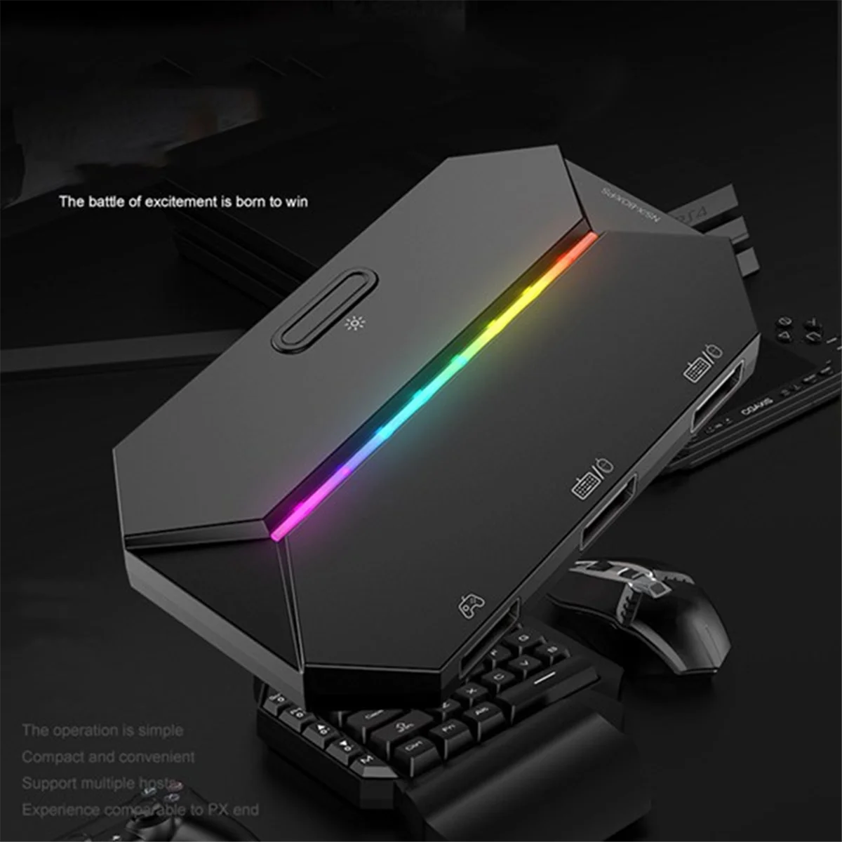 ABGN G6L Conversor de teclado e mouse para jogos Adaptador de controlador móvel com fio portátil para interruptor