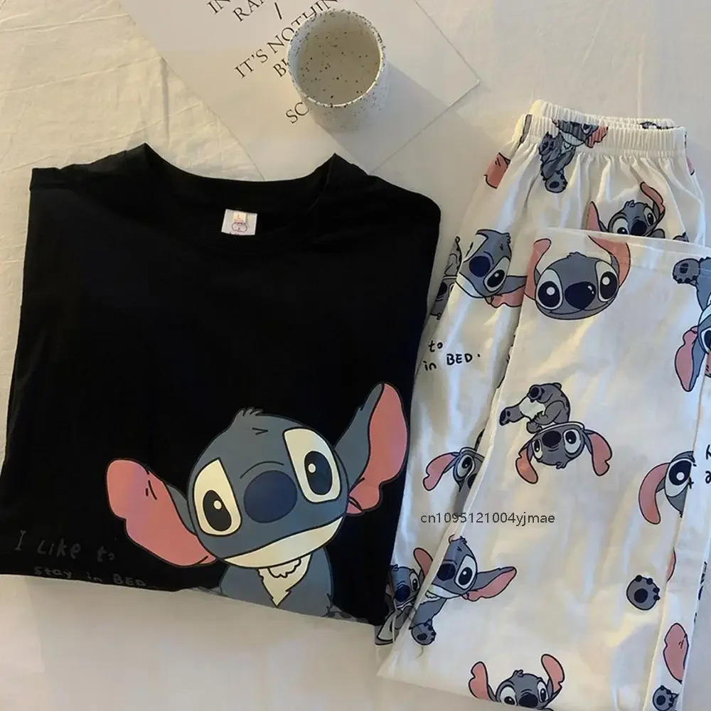 أنيمي 2 قطعة Kuromi المرأة منامة ربيع جديد أنيمي الفتيات الأسود موضة طويلة الأكمام بنطلون طالب عادية طالب المتسكعون