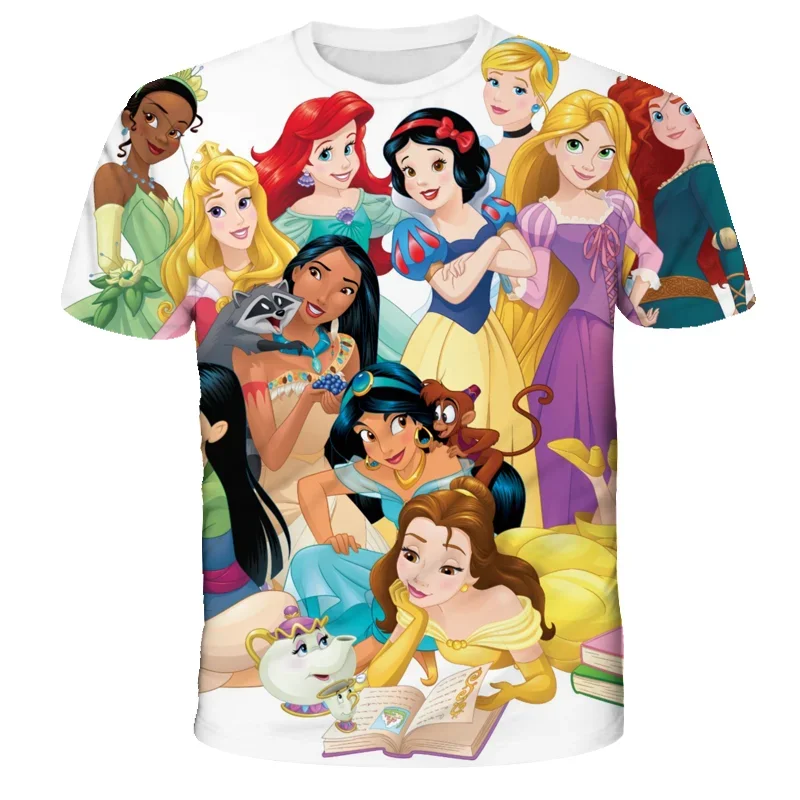 

Summer Fashion T-shirt Disney Short Sleeve Cartoon Casual Top Children's T-shirt Clothing 3-14 Years Old Girl's T-shirt Clothing