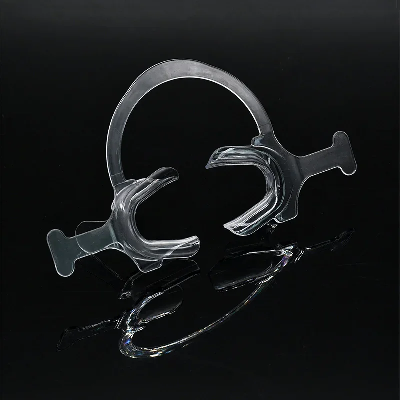 C Shape Dental Mouth Opener Transparent Plastic with Handle Cheek Lip Retractor Orthodontic Teeth Whitening Oral Photography