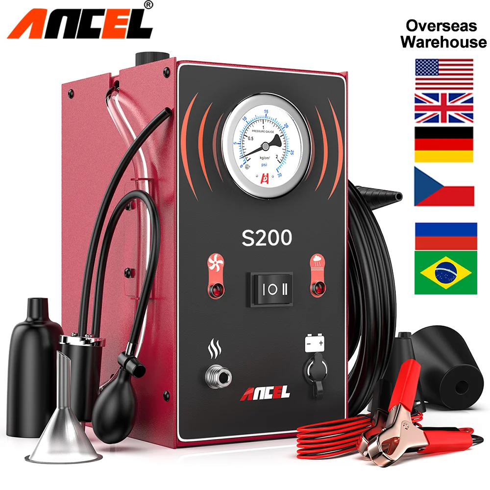 ANCEL S200 Automotive Smoke Leak Detector Tools 12V Smoke Generator EVAP Pipe Leakage Analyzer Tester Car Diagnostic Tool