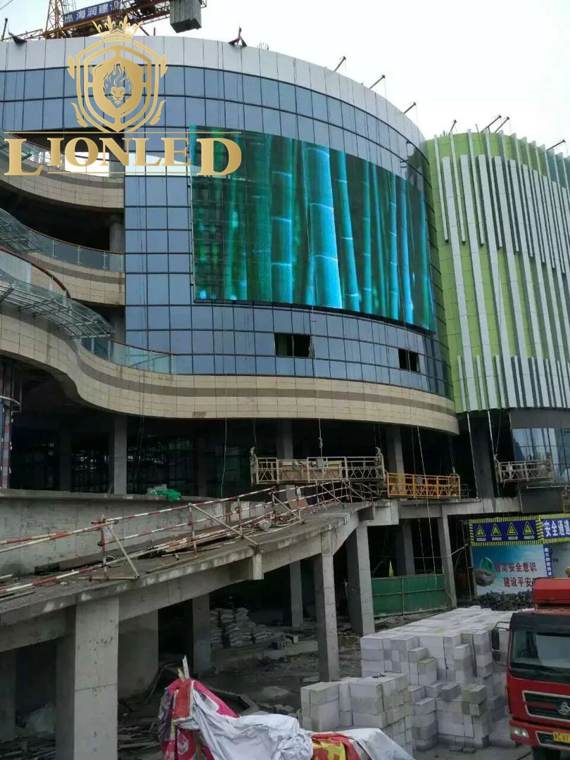 في الهواء الطلق P10-12.5 خدمة أمامية وخلفية تحت أشعة الشمس أرخص سعر زجاج LED شبكة عرض شاشة LED شفافة #5