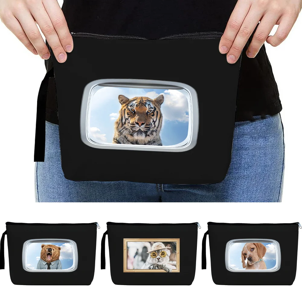 

2024 New Makeup Bag Portable Makeup Bag Convenient Travel Makeup Bag Canvas Handbag Animal Letter Series Jewelry Organizer