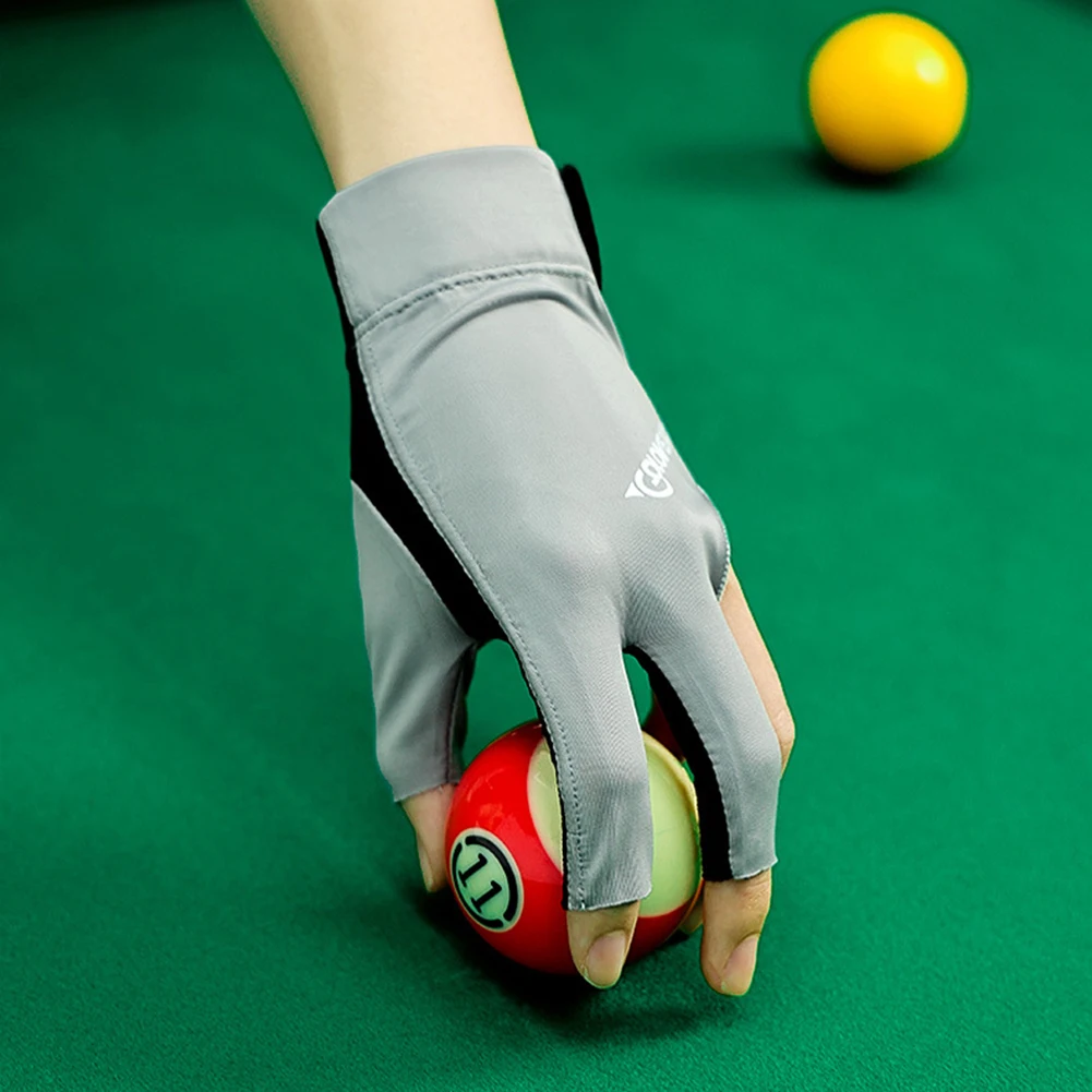

Open Finger Billiard Pool Gloves Adjustable Sticker Polyester Billiard Gloves Smooth Soft Portable Reusable Training Accessories