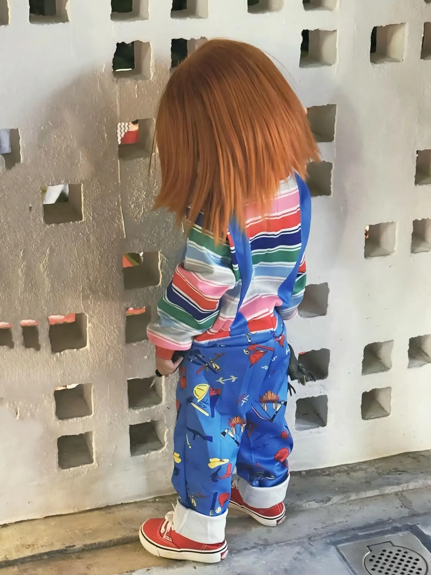 Kids Chucky Costume Halloween Child Play Cosplay Dress with Wig Knife Headband Blood Necklace Axe Prop Girls Fancy Party Outfit view 6
