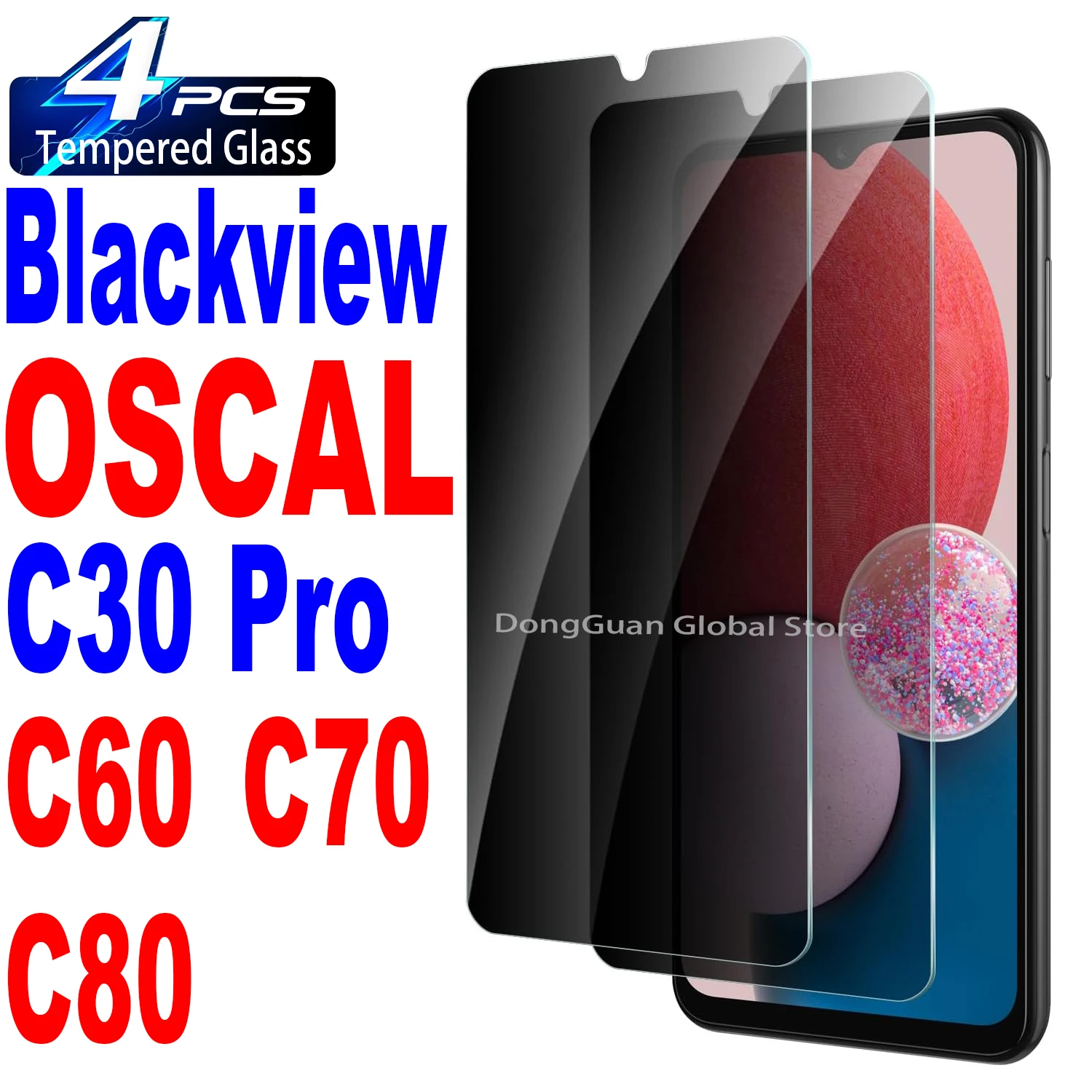 

For Blackview OSCAL C60 C70 C80 C30Pro Anti Spy Protector Privacy Screen Tempered Glass Film