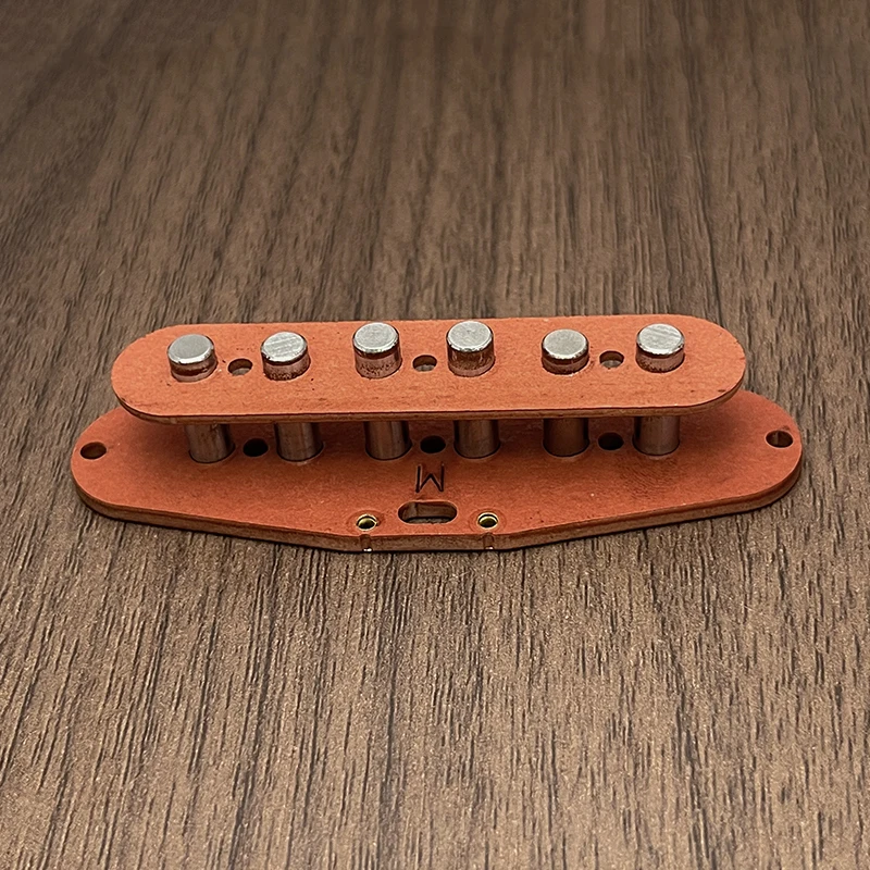 [Pickup DIY Kits] Red Fiber Bobbin Alnico 5 ST Staged Pickup Kits- Fiber Bobbin/Alnico V Pole Piece/Waxed Cloth Cable