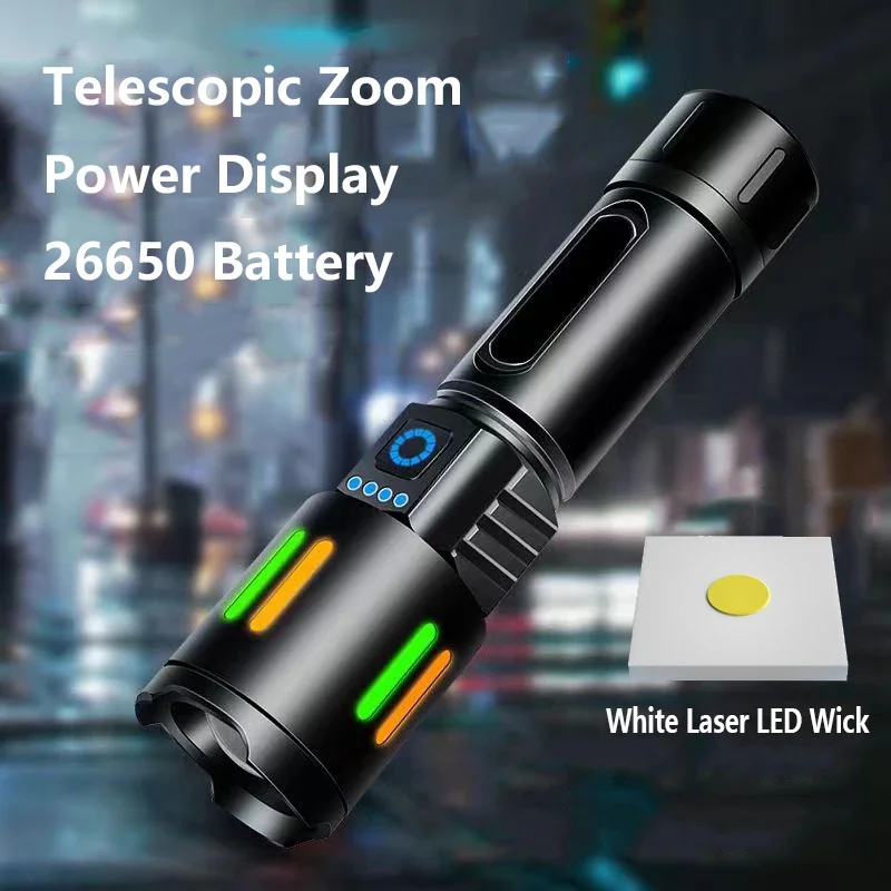 High Powerful Rechargeable LED Flashlights Fluorescence Zoom Waterproof aluminum Lantren Long Range Tactical Torch Camping