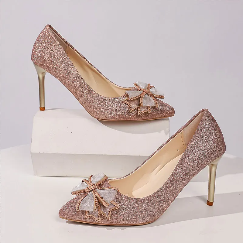 

Cinderella Shoes Rhinestone High Heels Women Pumps Pointed toe Woman Crystal Party Wedding Shoes zapatillas mujer