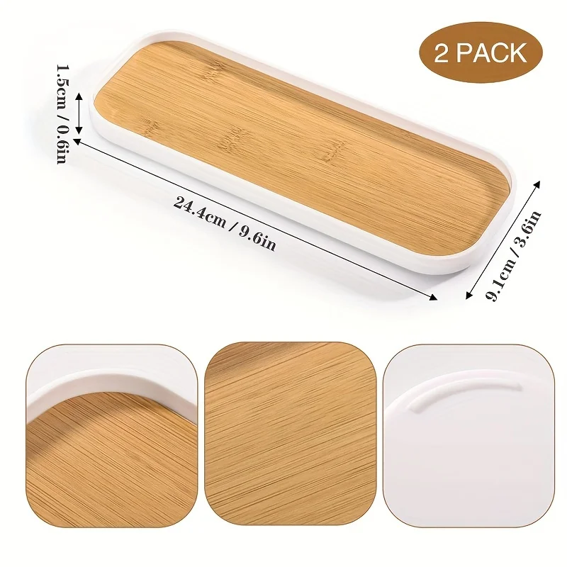 1pcs/2 Pcs Vanity Trays Bathroom Counter Trays, Multi Use Bathroom Trays for Perfume Candle Jewelry Home Decor