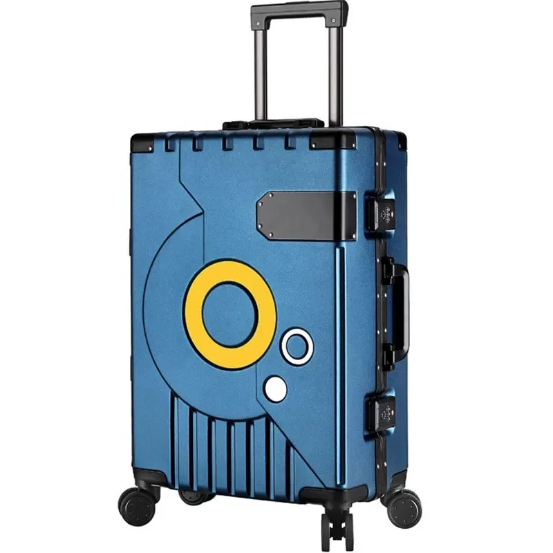 Aluminum Frame Suitcase Super Silent Combination Lock Boarding Rolling Luggage Fashion New Trolley Case 20/22/24/28 Inch