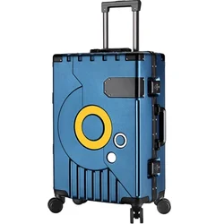 Valigia con telaio in alluminio serratura a combinazione Super silenziosa imbarco bagaglio a rotelle Fashion New Trolley Case 20/22/24/28 pollici