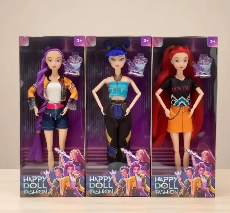 

3 Pcs/Box Kpop Demon Hunters Figure Set - Huntr/x Rumi Mira Zoey Collectible Model, Cute Anime Doll for Desk Display