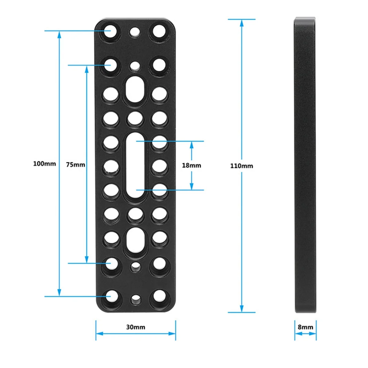 Camera Baseplate Extension Long Cheese Plate with Multiple 1/4inch-20 Thread Holes for DLSR Camera DIY