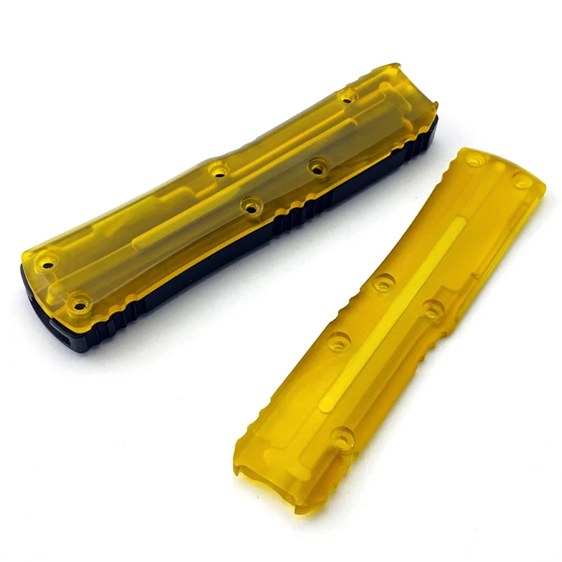 Custom Acrylic Made Transparent Amber Knife Grip Handle Scale for Genuine Microtech UTX-85 UTX85 OTF Knives Replace Accessories