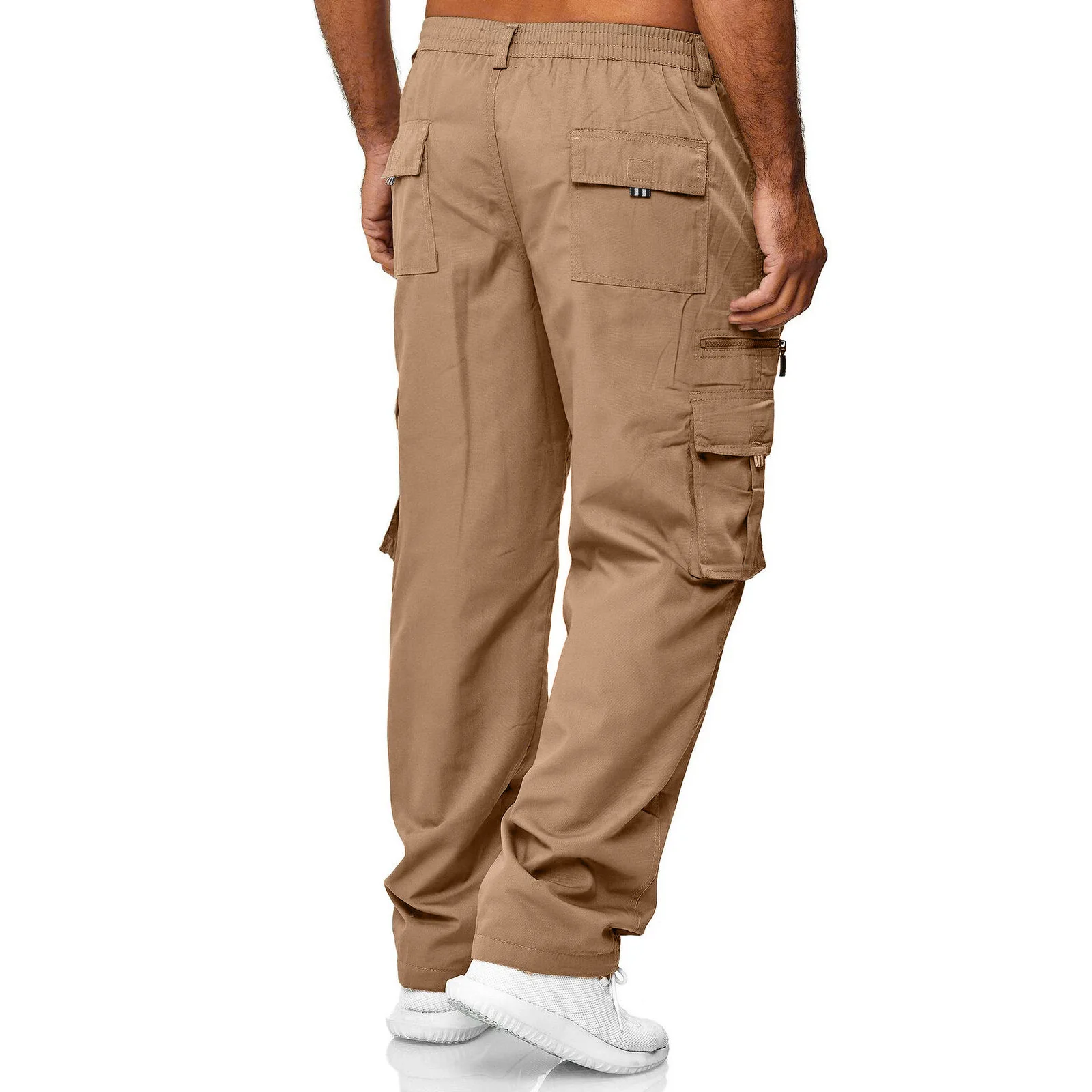 Pantaloni cargo da uomo Elastico in vita Elastico multitasche Pantaloni da lavoro da combattimento larghi Pantaloni casual sportivi fitness all'aperto S-4XL