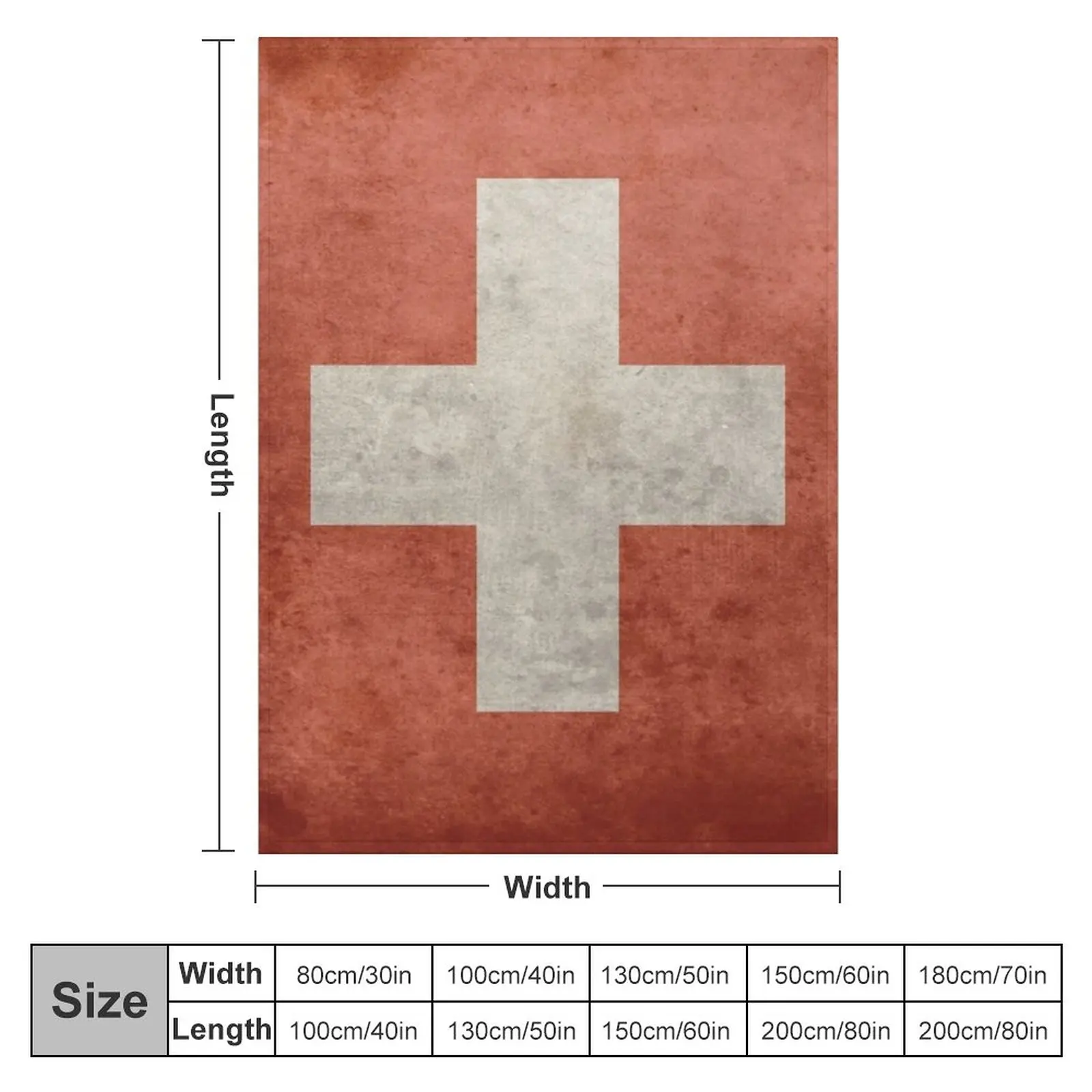 Grunge Swiss Flag Throw Blanket Comforter Blanket Sleeping Bag Blanket Custom