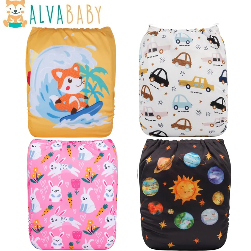 U Pick ALVABABY Pocket Diaper Suede Cloth Inner Washable Cloth Nappy Reusable Ecological Baby Nappy with 1pc Microfiber Insert