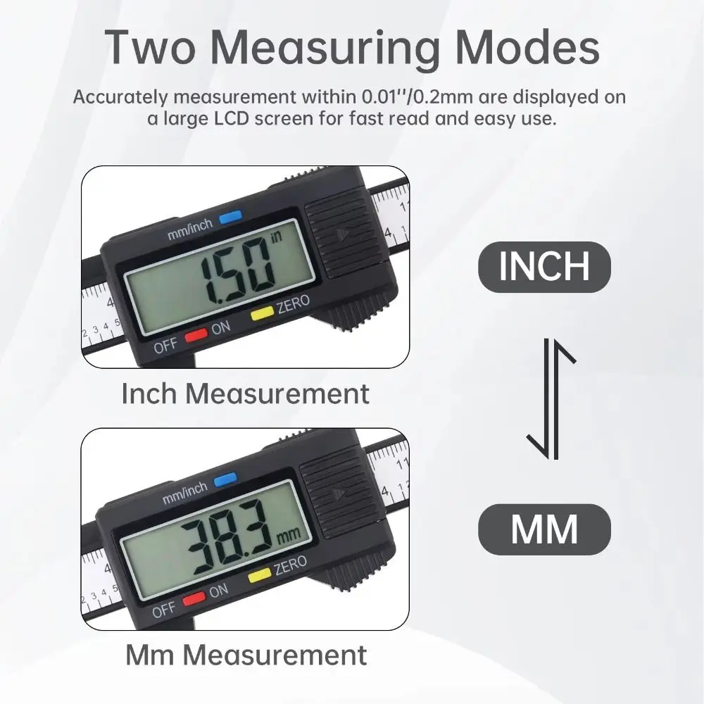 

150mm Digital Display Calipers Carbon Fiber Electronic Depth Ruler LCD Vernier Micrometer for Mechanical Component Measure