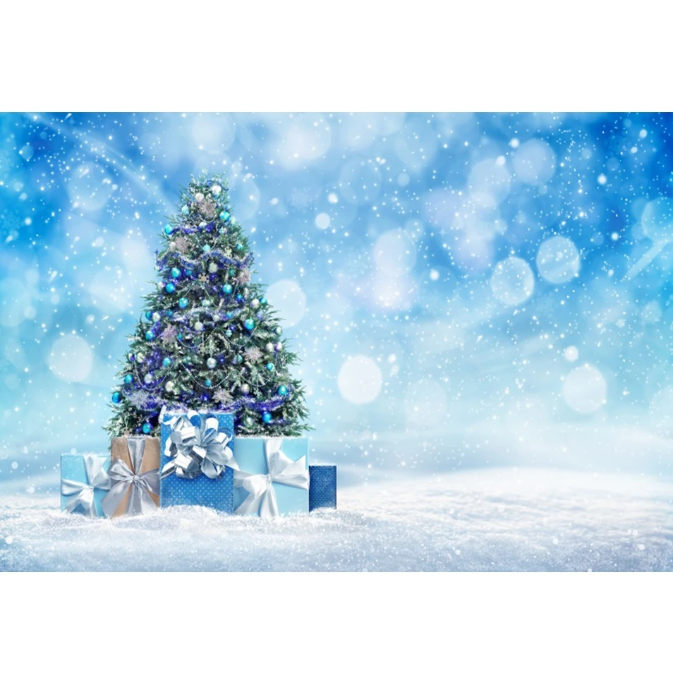Schnee Winter Schneefeld Weihnachtsbaum Hintergrund Kinder Porträt Familie Weihnachten Party Fotografie Hintergrund Dekor Foto Studio Requisiten