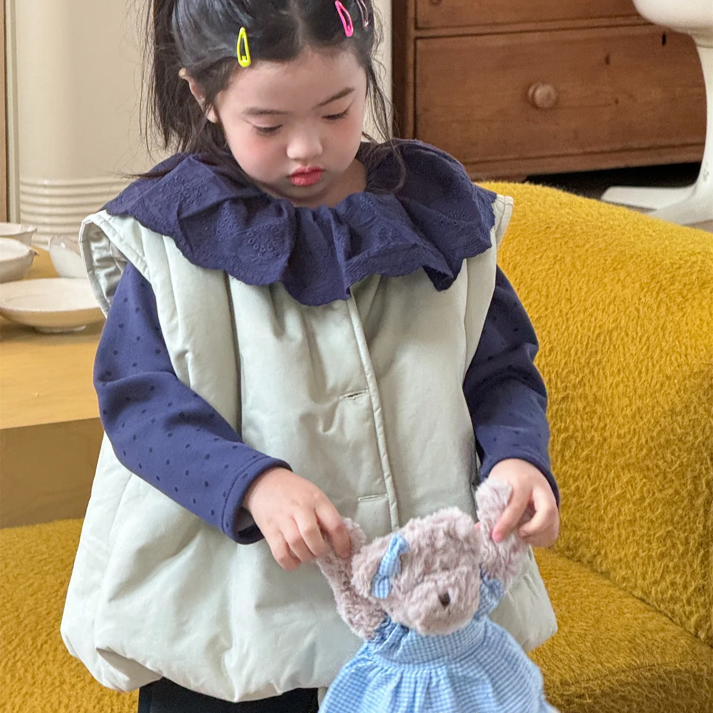Girls Vest 2025 Autumn Winter New Korean Style Versatile and Stylish Outerwear Casual Simple Fashionable and Warm