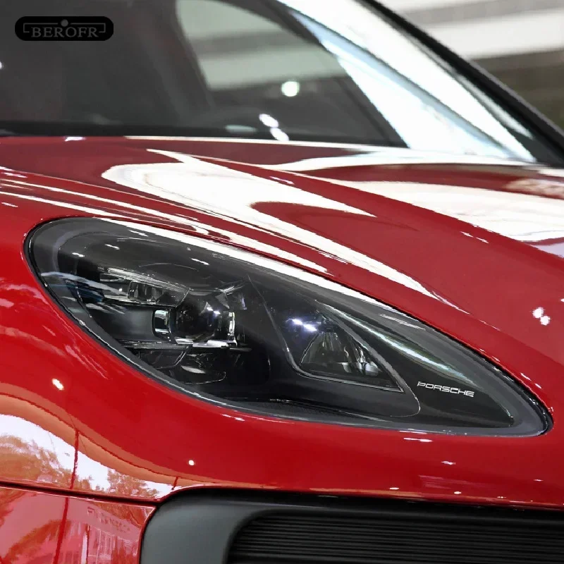 ポルシェ-マカン-2018-2019-2020用-車-ヘッドライト-テールライト-保護フィルム-煙ブラック-透明tpu-保護ステッカー-2枚