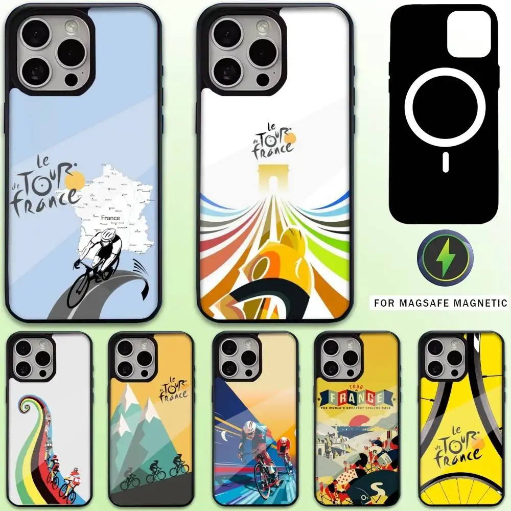 

T-Tour De France Bicycle Exercise Phone Case For iPhone17,16,15,14,13,12,11 Plus,Pro Max Magnetic For Magsafe Wireless Charging