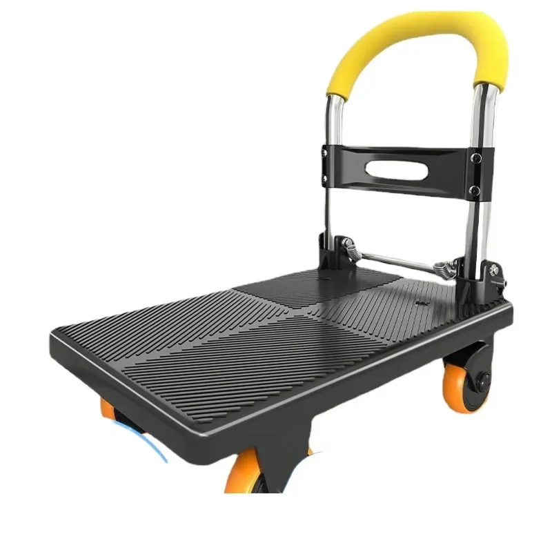 

four wheels, trolley, flatbed, pulling goods