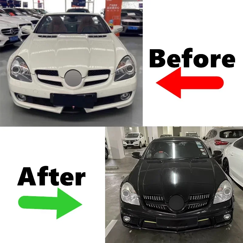 For Mercedes Benz SLK-Class R171 SLK200 SLK300 SLK350 SLK55 2008-2010 Front Bumper Racing Grills Accessories Hood Grille Tuning