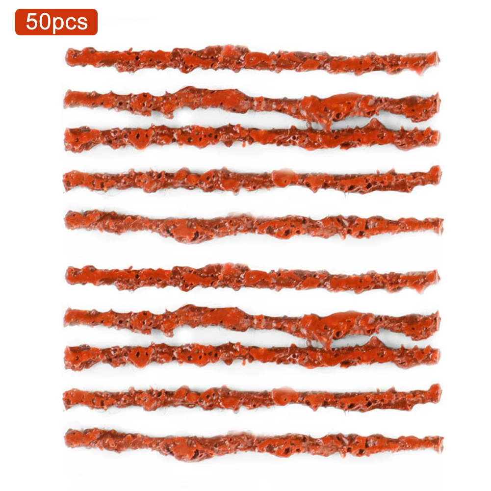 50pc Tubeless Tire Repair Strips Slug Plug Tire Seal Rubber Strip Stiring Glue for Car Motorcycle Bike Tyre Puncture Repair Tool