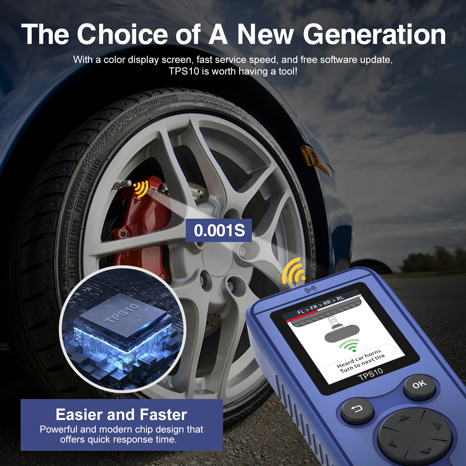 Universal รถ TPMS Relearn เครื่องมือ TPS10 ความดันยางเปิดใช้งานเซ็นเซอร์รีเซ็ตเครื่องมือสําหรับ Ford Chevrolet Buick Kia Honda Jac Lincoln