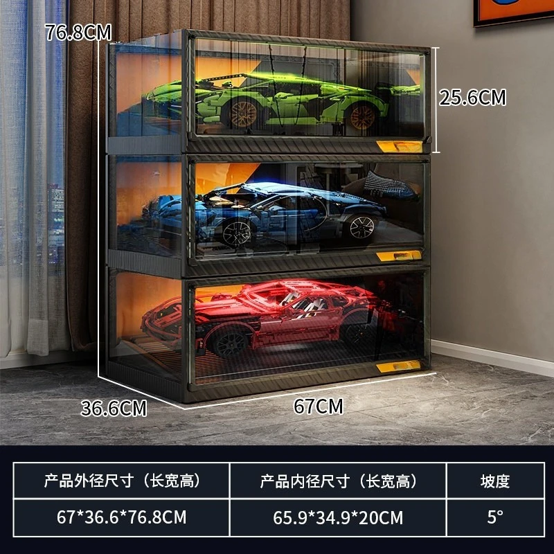 LEGO display box figure sports car model with light acrylic toy car F1 suitable for racing storage cabinet