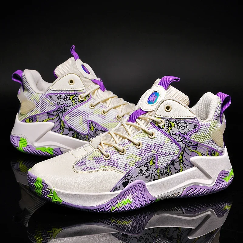 Scarpe da basket da uomo ammortizzazione traspirante scarpe sportive indossabili antiscivolo allenamento in palestra Sneakers da basket atletiche