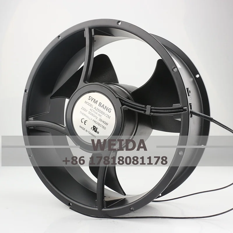 New Original SYM BANG 200V 220V AC230V 39/40W Ball Bearing Aluminum High Temperature Resistance Two-wire A25089V2M Cooling Fan
