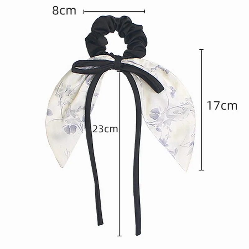 Korea Satin Bow hair bands For Women black elastic hair tie girls bows for hair coquette hairbands handkerchief scrunchies