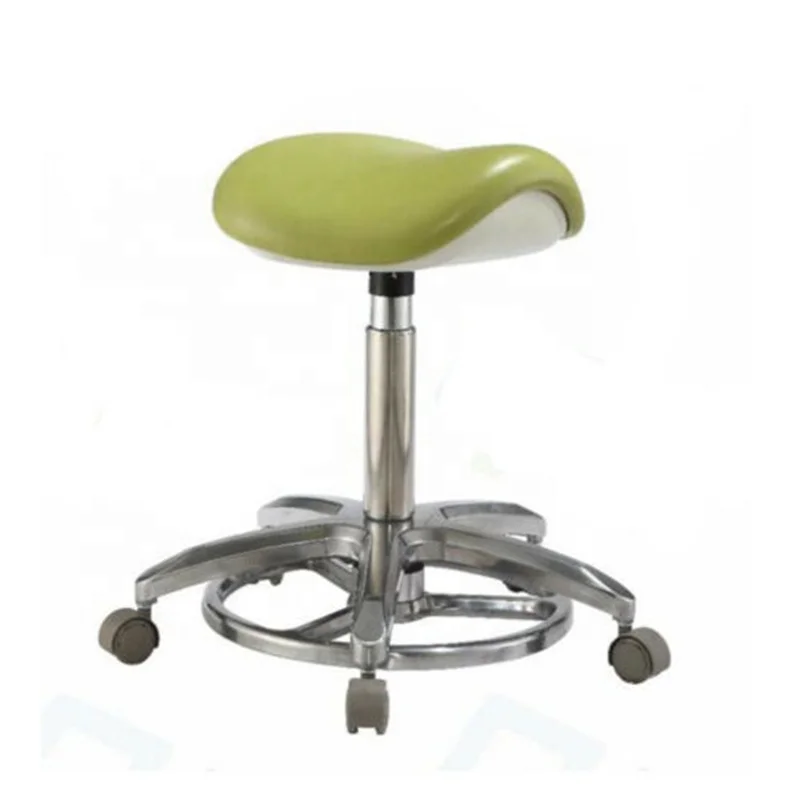Aluminum Alloy Black Color Medical Electric Dentist Economic Chair Dental Saddle Seat Assistant Stool for Clinic With Backrest