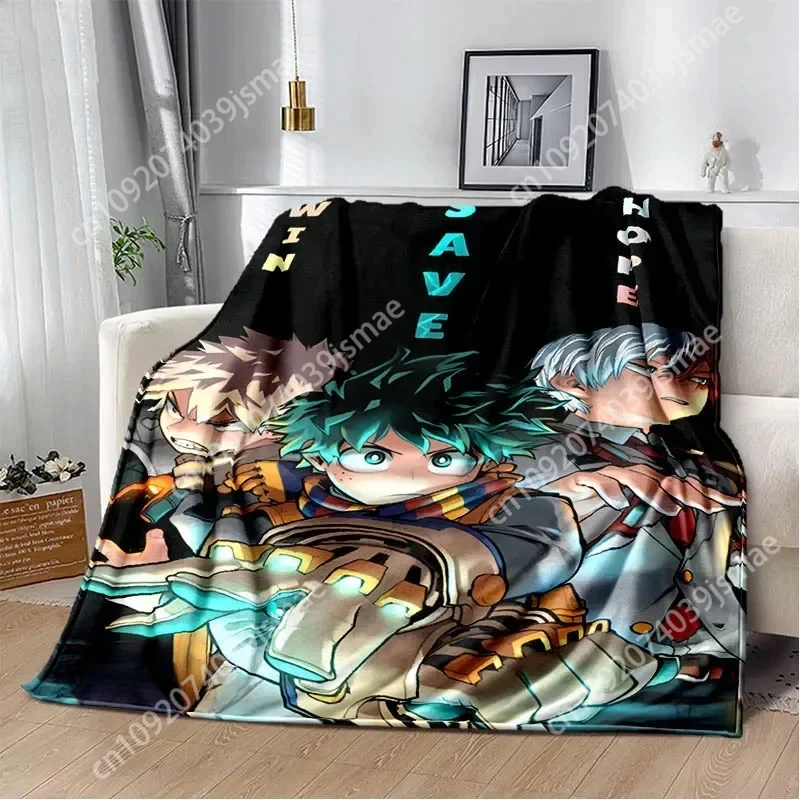 My Hero Academia Cartoon blanket Warm Flannel Blankets Soft and Comfortable blanket Home Travel Blanket Birthday Gift Custom